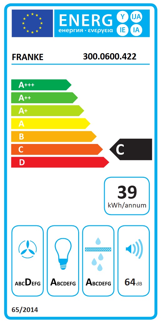 Franke - Spisfläkt Classic Non-Stop 1261A-60 50cm, Vit