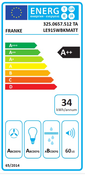 Franke - Spisfläkt Tale vägghängd 90cm, Svart