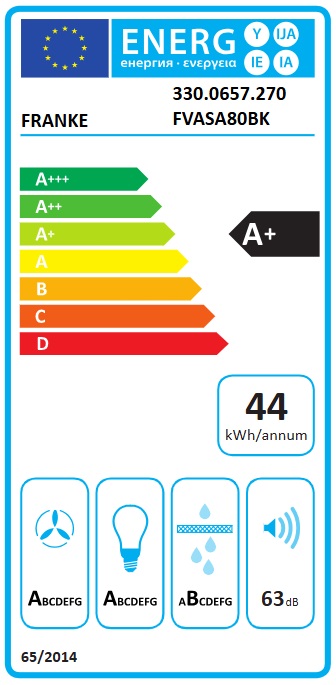 Franke - Spisfläkt AQ Sense Vertical vägghängd 90cm, Svart