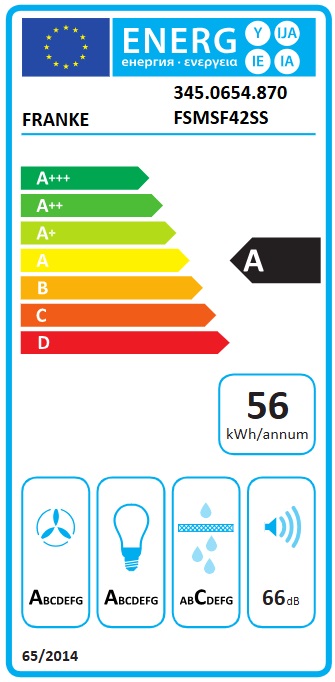 Franke - Kolfilterfläkt Smart Suspended 42cm, Rostfri