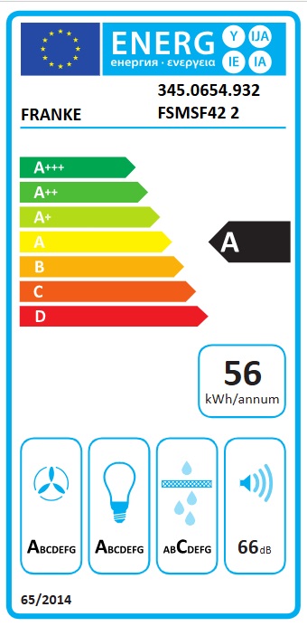 Franke - Kolfilterfläkt Smart Suspended 42cm, Vit