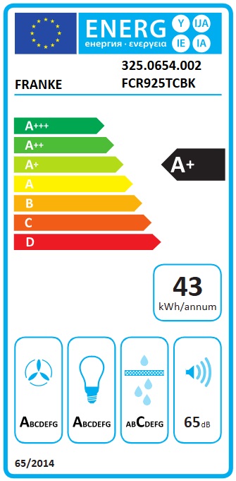 Franke - Spisfläkt Crystal Touch vägghängd 90cm, Rostfri