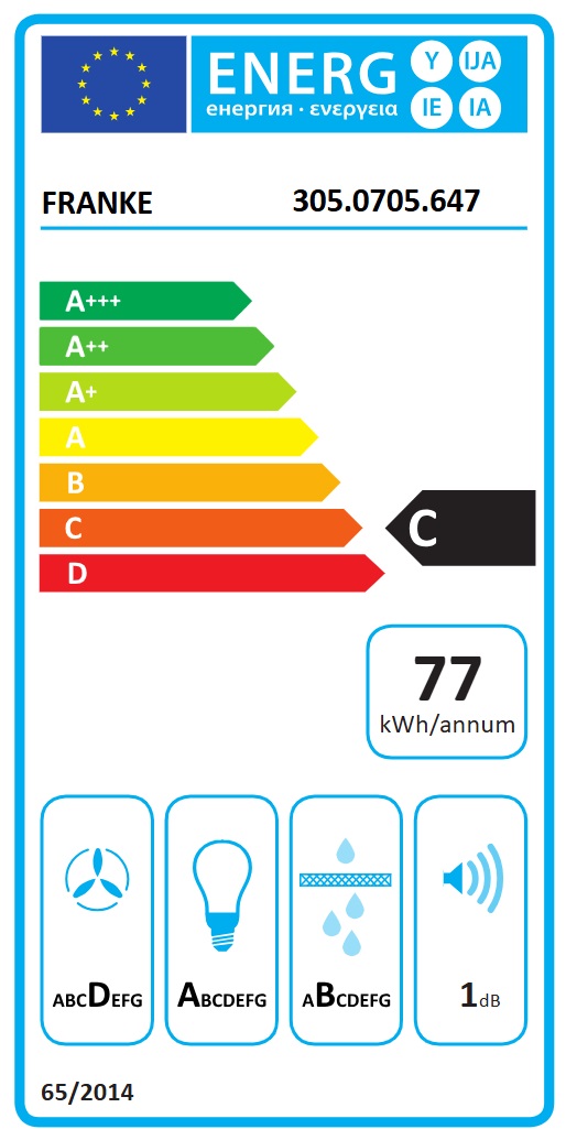 Franke - Inbyggnadsfläkt 620 66cm, Rostfri