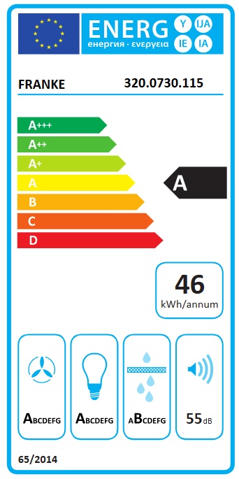 Franke - Spisfläkt Tender 725 HE vägghängd 70cm, Rostfri