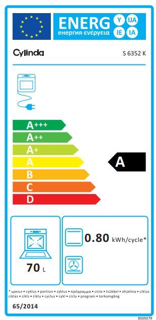 Cylinda - S 6352 K Keramikhäll Ugn med Ångrengöring