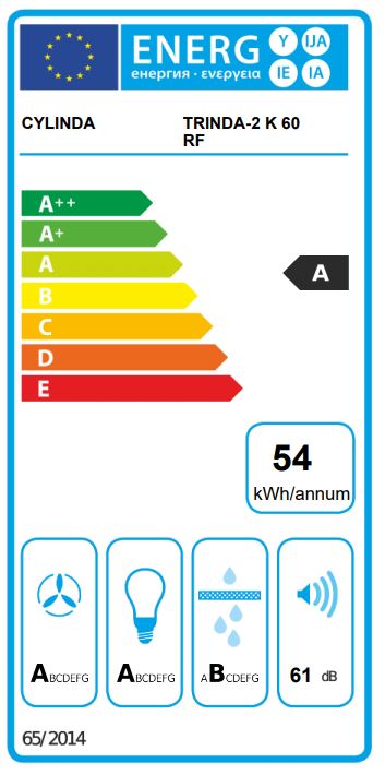 Cylinda - TRINDA-2 K 60 RF Kolfilterfläkt LED