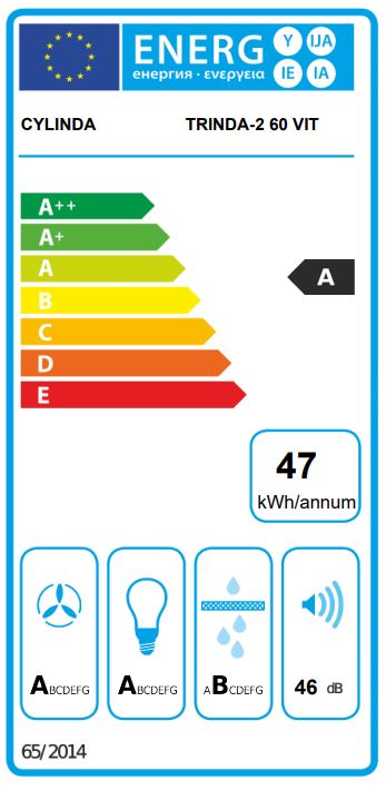 Cylinda - TRINDA-2 60 VIT Effektiv Fläkt LED