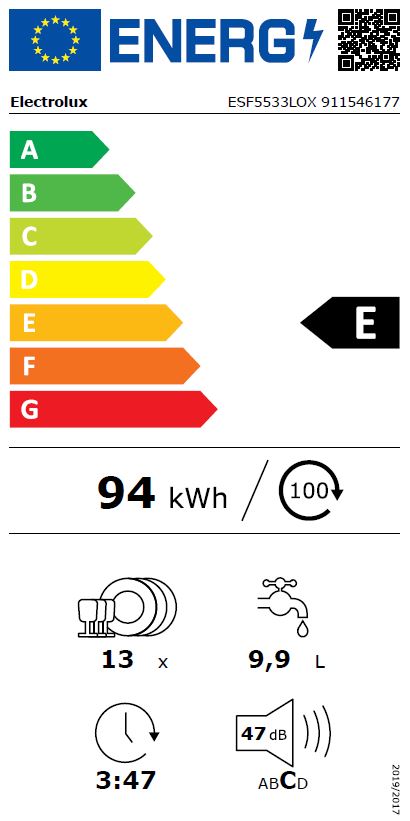 Electrolux - ESF5533LOX - AirDry & Glasscare - Passar IKEA Metod Electrolux - ESF5533LOX - AirDry & Glasscare - Passar IKEA Metod