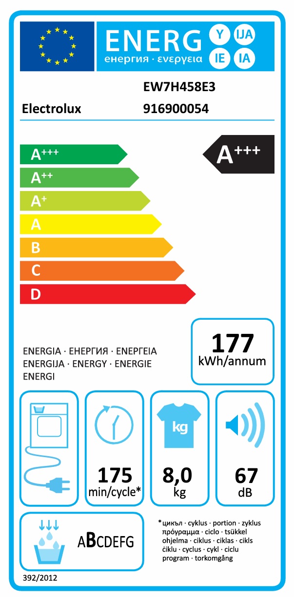 Electrolux - EW7H458E3 - Skonsam torkning Electrolux - EW7H458E3 - Skonsam torkning
