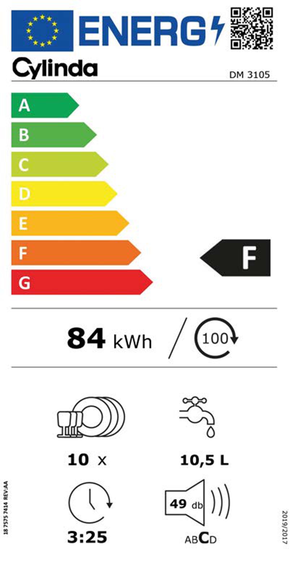 Cylinda - DM 3105 VIT - Passar IKEA Metod Cylinda - DM 3105 VIT - Passar IKEA Metod