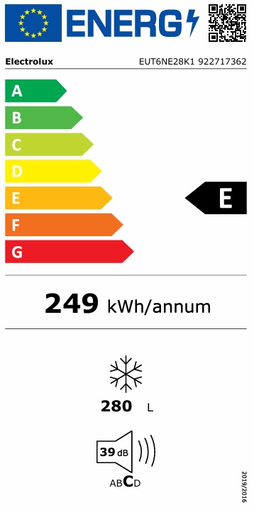 Electrolux - EUT6NE28K1 - NoFrost Electrolux - EUT6NE28K1 - NoFrost
