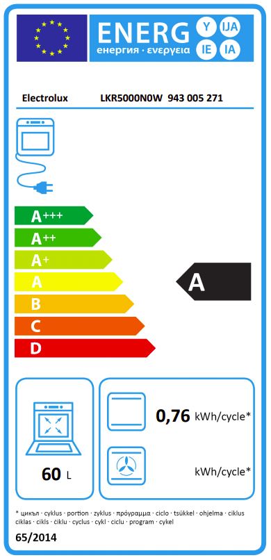 Electrolux - LKR5000N0W Snabbrespons Häll Barnlås
