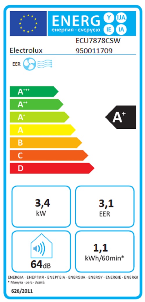 Electrolux - ECU7878CSW Comfort 700 - Luftkonditionering på hjul med Wi-Fi