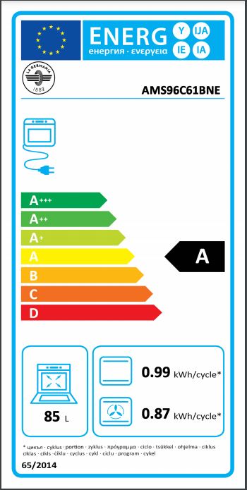 LaGermania - AMS96C61BNE Gasspis 90 cm Svart & Rostfri