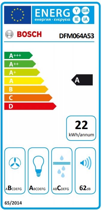 Bosch - DFM064A53 Utdragbar Fläkt 60 cm Silver Metallic