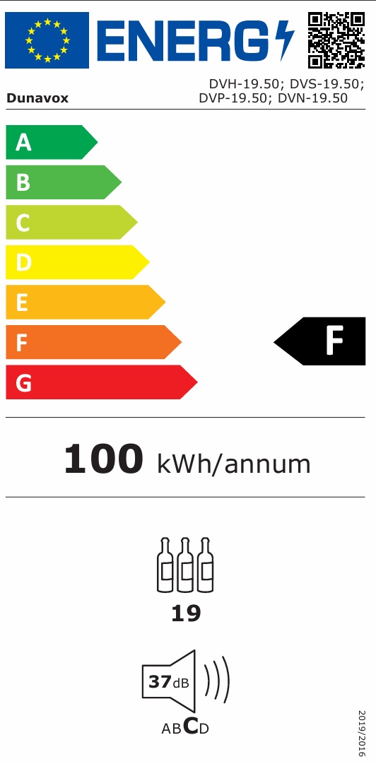 Dunavox - NOBLE 19 TO - Svart, Push2Open, Wifi, Tyst drift