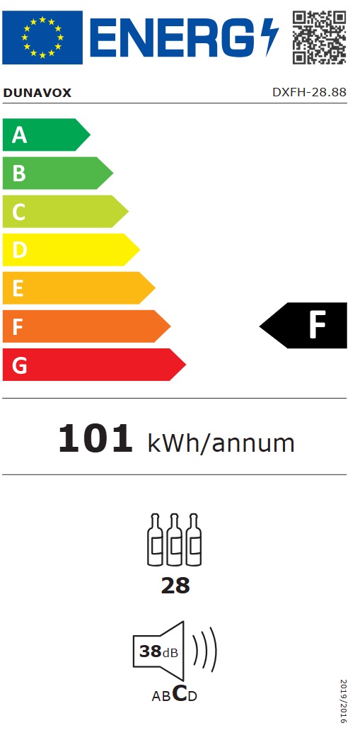 Dunavox - HOME 28 - Enkeldzon, 28 flaskor, LED Touch