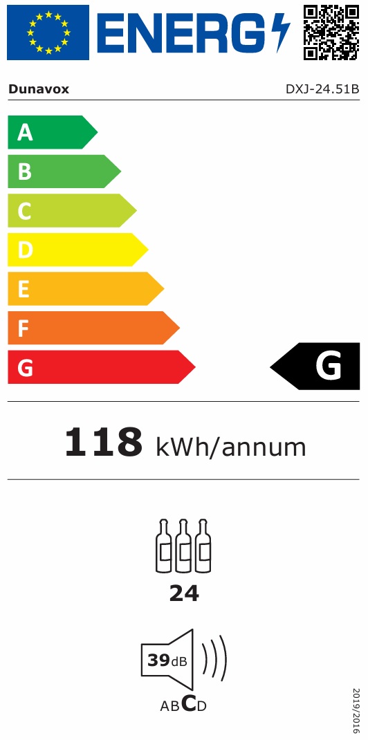 Dunavox - JOY 24 - Svart, Teleskophyllor, Tyst drift