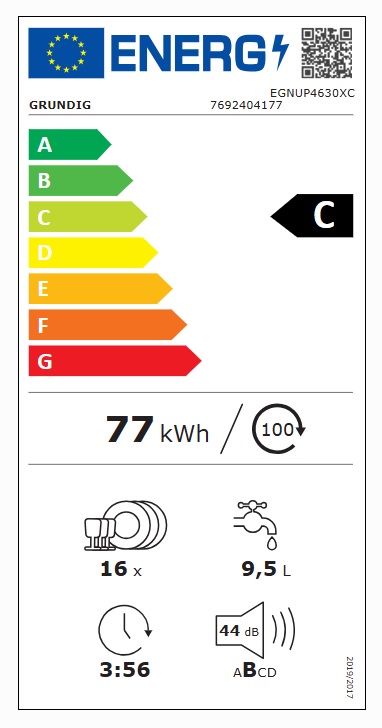 Grundig - EGNUP4630XC Diskmaskin 60 cm Rostfri, 16 Kuvert & Auto Open
