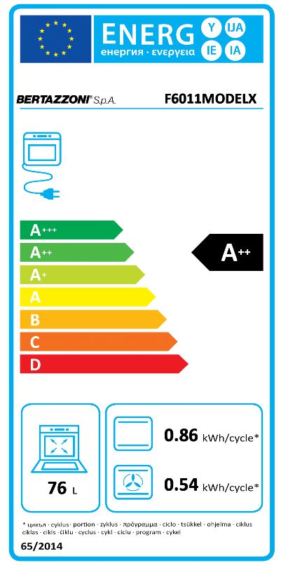 Bertazzoni - F6011MODELX Modern-Serie Inbyggnadsugn Rostfri