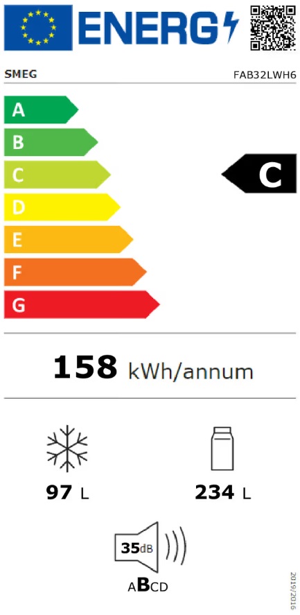 Smeg - FAB32LWH6 - Vit, 50's Style, NoFrost Smeg - FAB32LWH6 - Vit, 50's Style, NoFrost