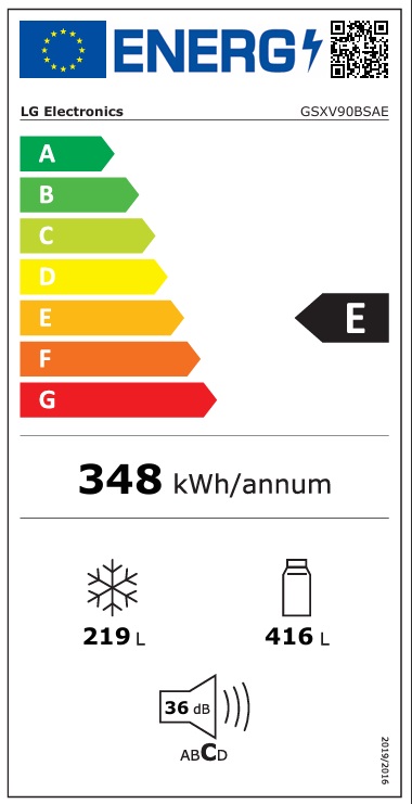 LG - GSXV90BSAE - Vatten/is via röranslutning med WIFI LG - GSXV90BSAE - Vatten/is via röranslutning med WIFI