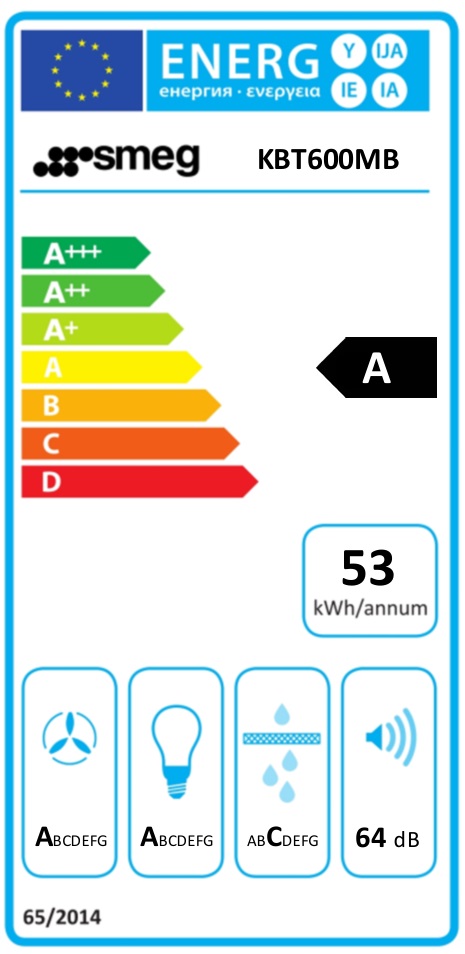 Smeg - KBT600MB - Mattsvart, Bredd 60 cm