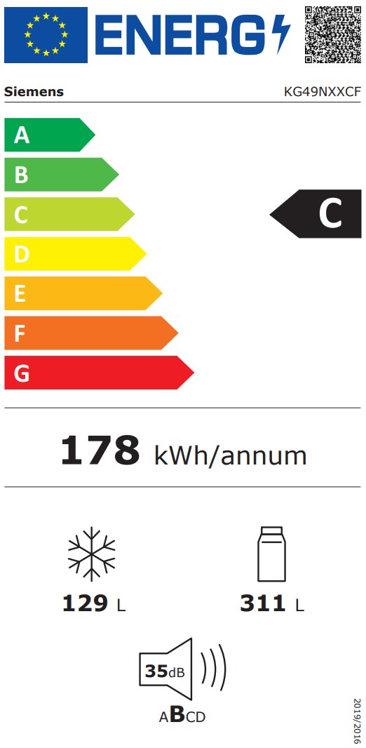 Siemens - KG49NXXCF - iQ300, otroligt tyst 35dB Siemens - KG49NXXCF - iQ300, otroligt tyst 35dB