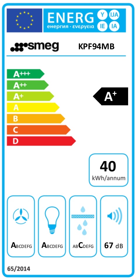 Smeg - KPF94MB - Mattsvart, Bredd 90 cm