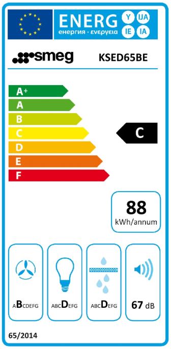 SMEG - KSED65NEE Fläkt med 3 Hastigheter & LED-lampor