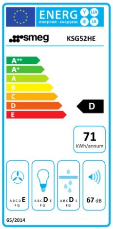 SMEG - KSG52HE Rostfri Köksfläkt LED Belysning