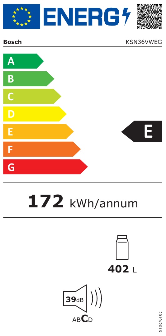 Bosch - KSN36VWEG-GSN36VWEG - Vit, Serie 4