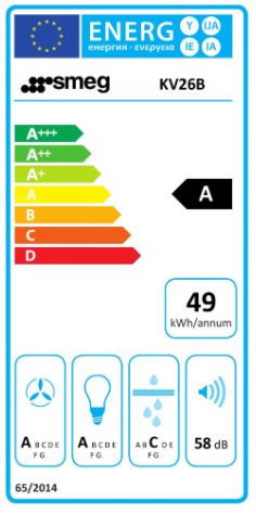 SMEG - KV26N Vit Kökfläkt med LED Belysning