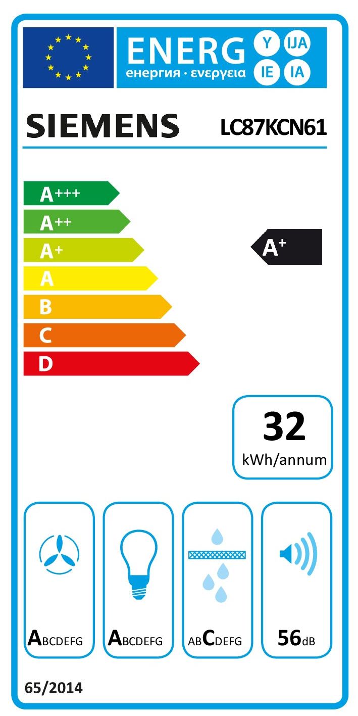 Siemens - LC87KCN61 - iQ500, Svart glas, Bredd 80 cm
