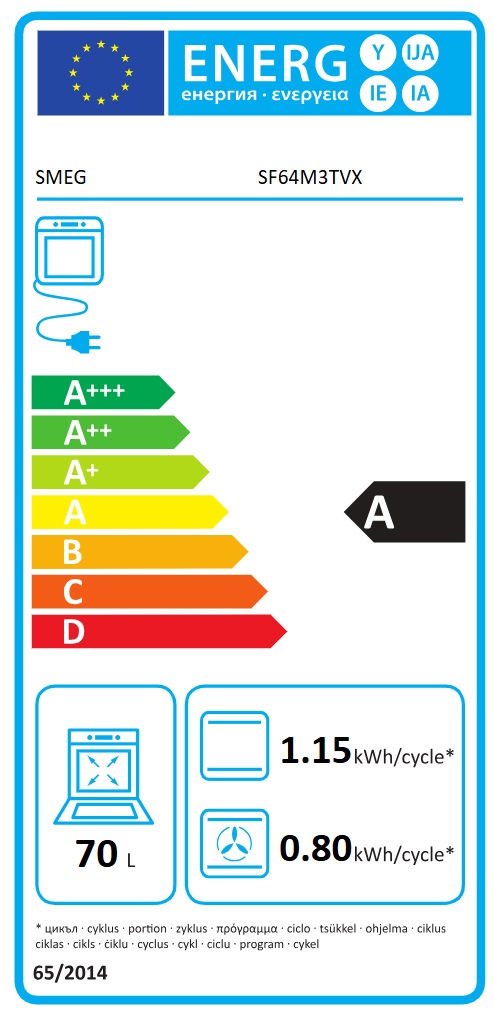 Smeg - SF64M3TVX - Rostfri, Termoventilerad
