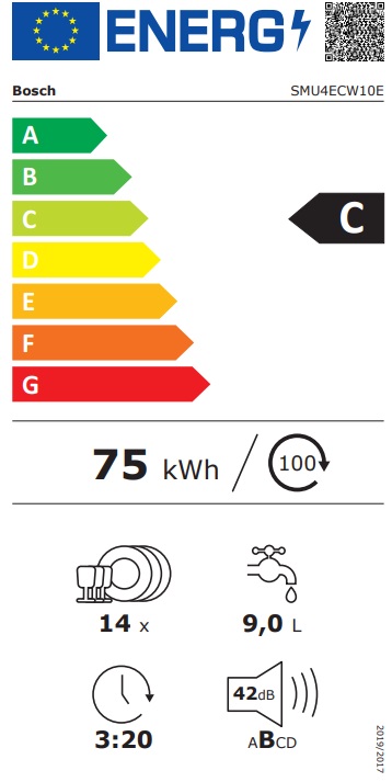 Bosch - SMU4ECW10E - Serie 4, 42dB, toppkorg & Wifi Bosch - SMU4ECW10E - Serie 4, 42dB, toppkorg & Wifi