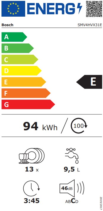 Bosch - SMV4HVX31E - Serie 4 med toppkorg & WI-FI Bosch - SMV4HVX31E - Serie 4 med toppkorg & WI-FI