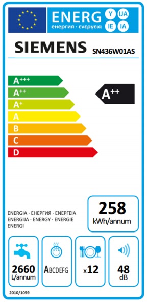 Siemens - SN436W01AS - Passar IKEA Metod Siemens - SN436W01AS - Passar IKEA Metod
