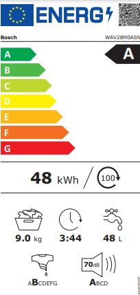 Bosch - WAV28M0ASN - Tillverkad i Tyskland Bosch - WAV28M0ASN - Tillverkad i Tyskland