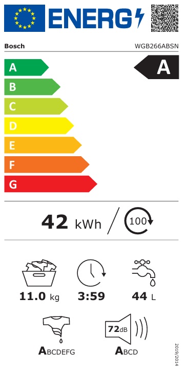 Bosch - WGB266ABSN - Serie 8 med i-Dos & WIFI anslutning